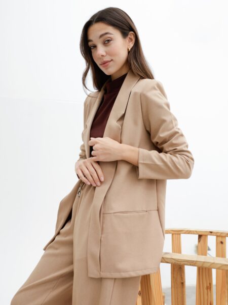 Blazer Sarga Melange Clásico - Negro, M
